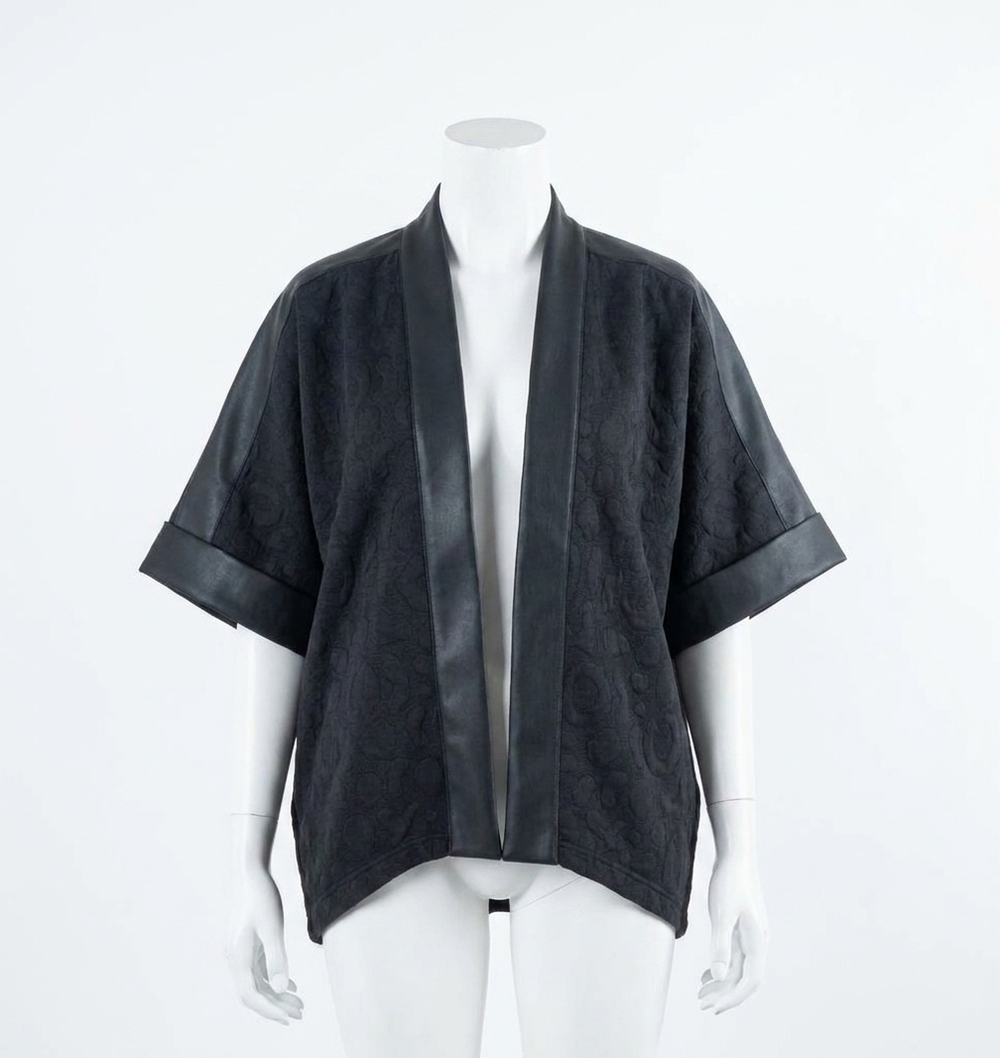 NEW EMILY MCCARTHY coco cape top in jet black cheetah